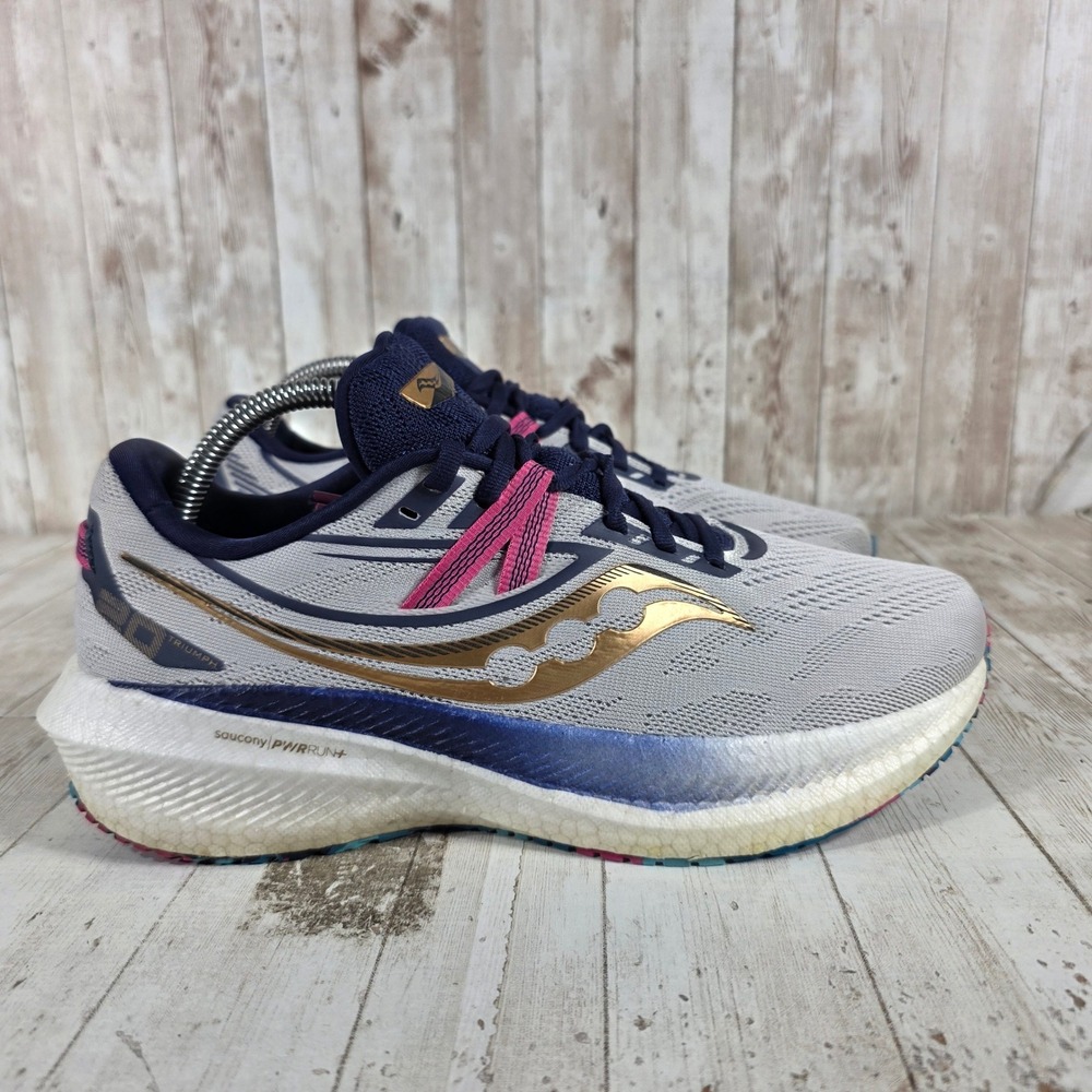 Saucony Triumph 20 Women Running Shoes 10 Prospect Glass Gold Pink S10759-40